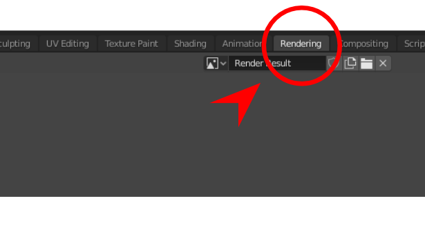 Switching to Rendering window in Blender